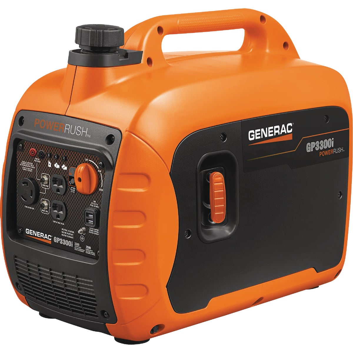 Generac GP3300i 3300W Gasoline Powered Recoil Start Inverter Generator with Co-Sense Technology