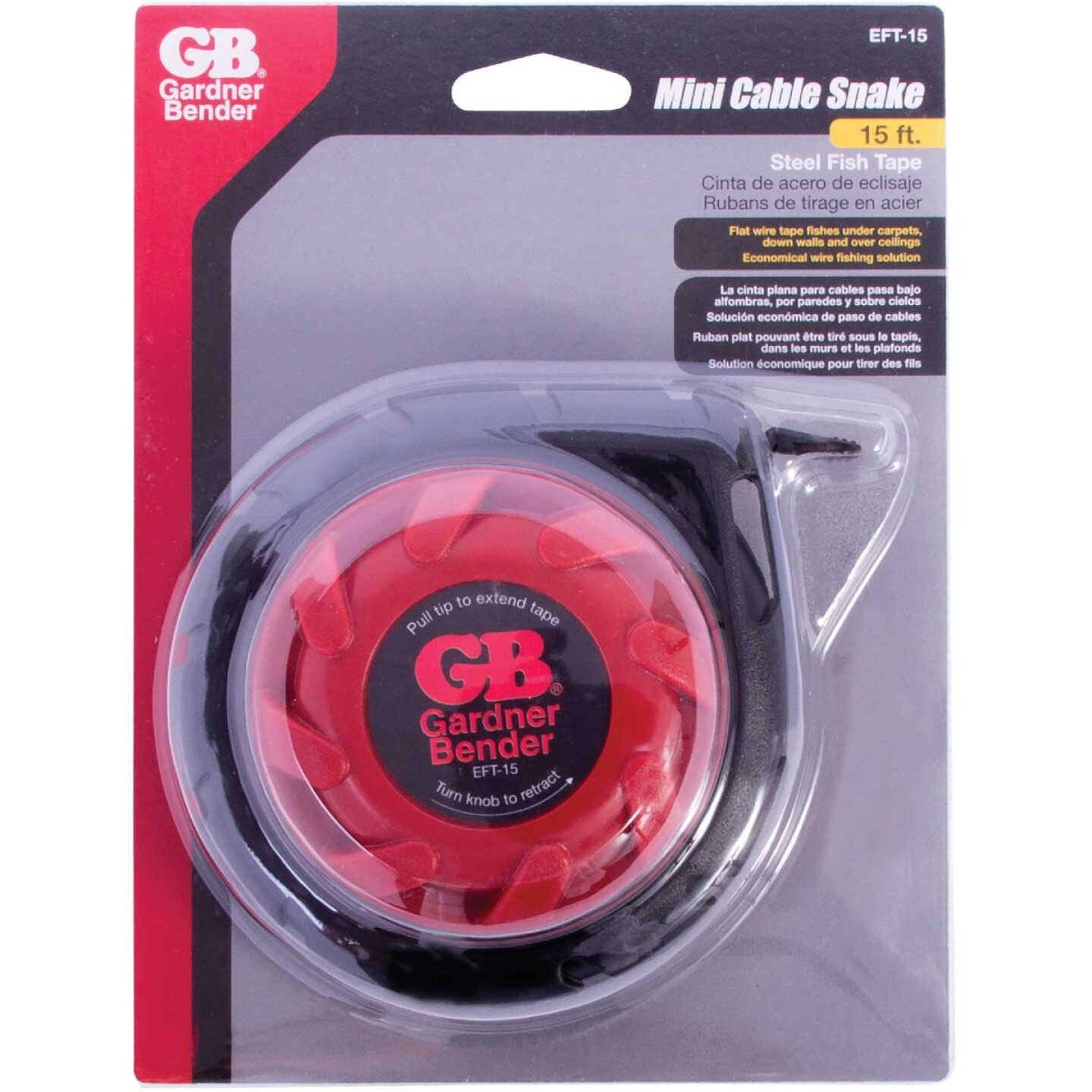 Gardner Bender 1/4 In. W. x 15 Ft. L. Steel Mini Cable Snake Image 2