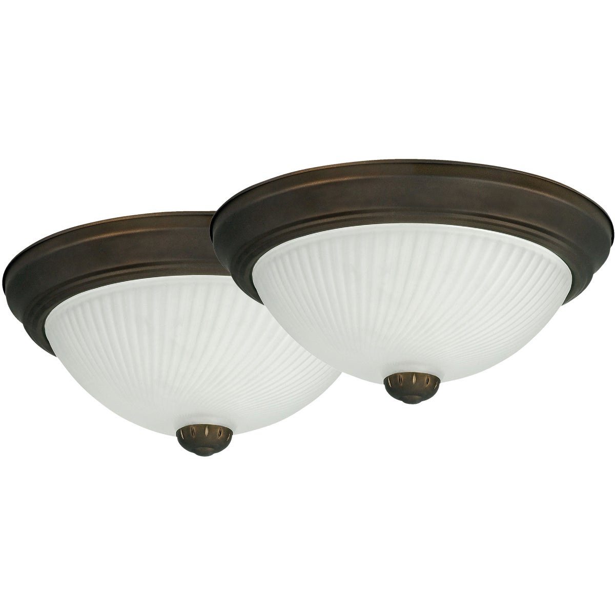 Canarm 11 In. Oil Rubbed Bronze Incandescent Flush Mount Ceiling Light Fixture (2-Pack)