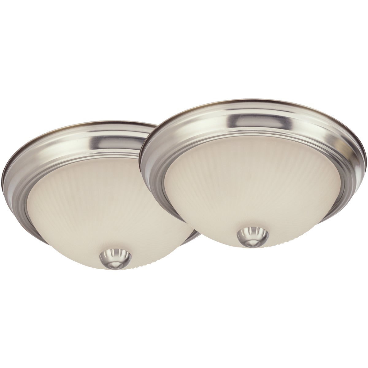 Canarm 11 In. Brushed Nickel Incandescent Flush Mount Ceiling Light Fixture (2-Pack)