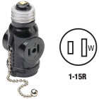 Leviton Black 125V Pull Chain Socket Adapter Image 1
