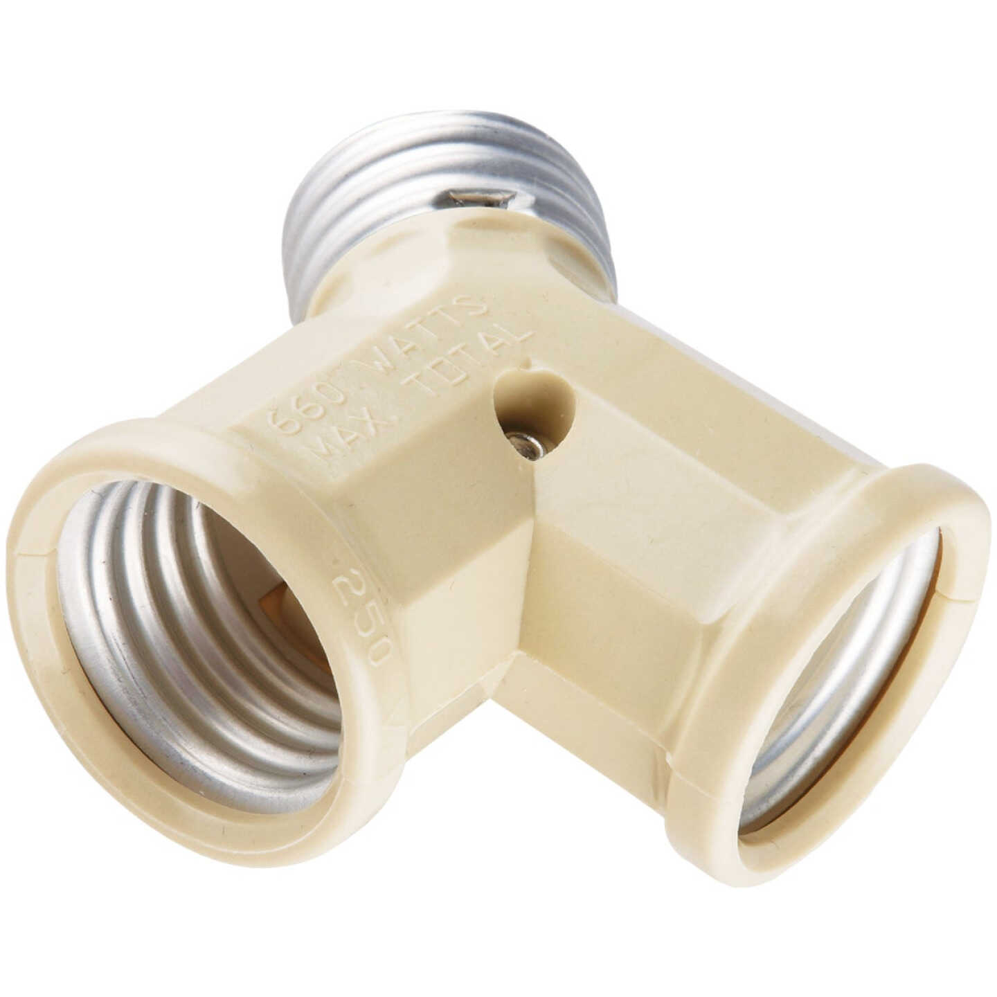 Leviton Ivory 125V Twin Socket Adapter Image 1