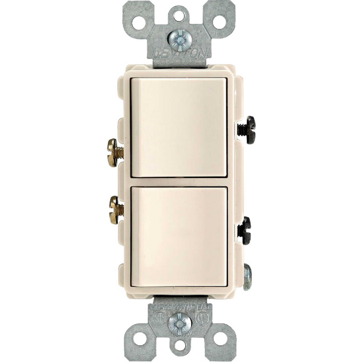 Leviton Single Pole Light Almond 15A Duplex Switch Image 1