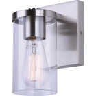 Canarm Britton 1-Light Brushed Nickel Vanity Bath Light Fixture, Clear Glass Image 1