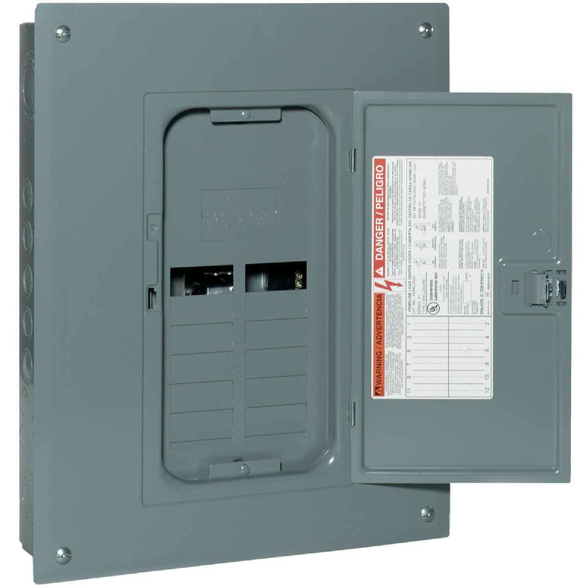 Square D Homeline 125A 12-Space 24-Circuit Indoor Main Lug Plug-on Neutral Load Center Image 1