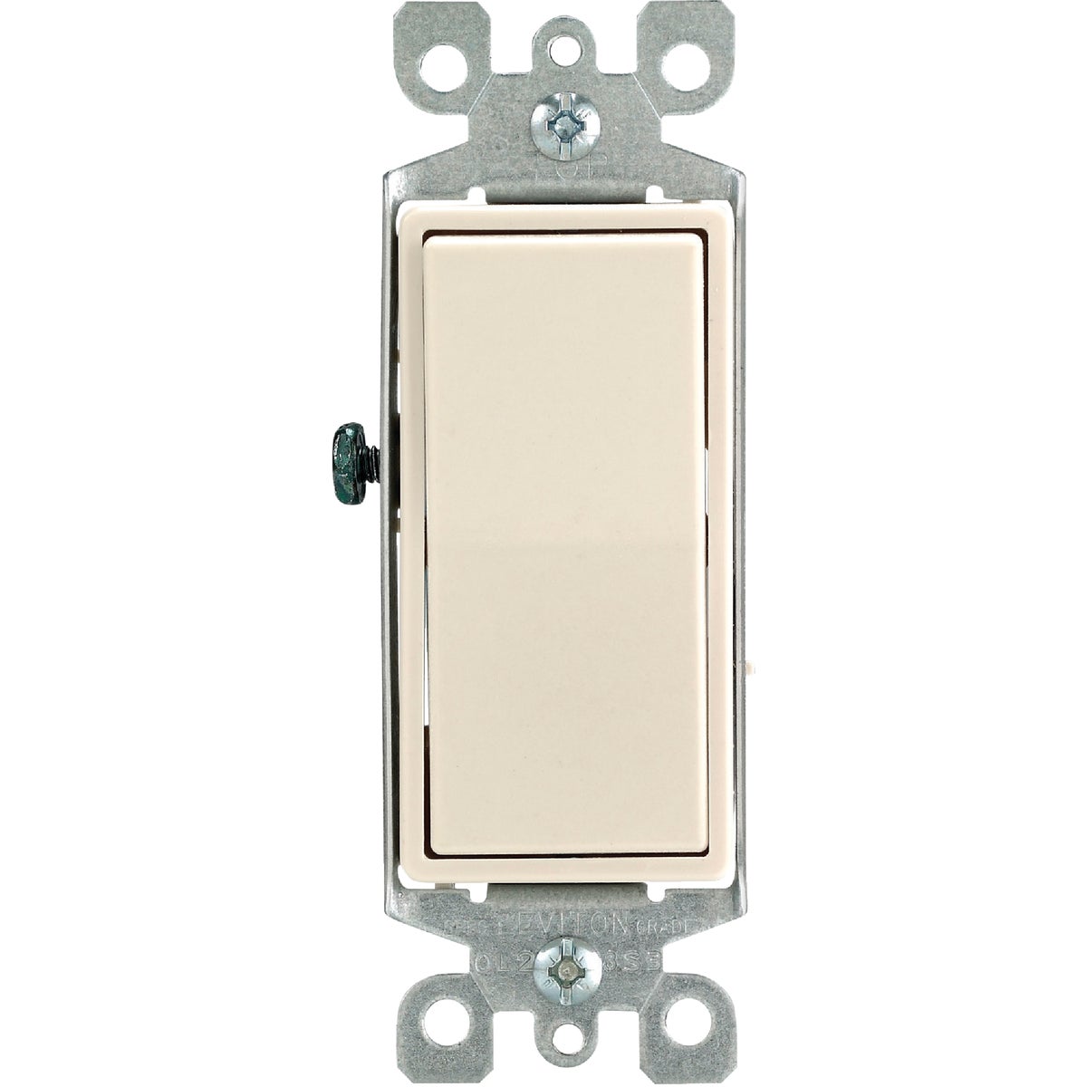 Leviton Decora Residential Grade 15 Amp Rocker Single Pole Switch, Light Almond Image 1