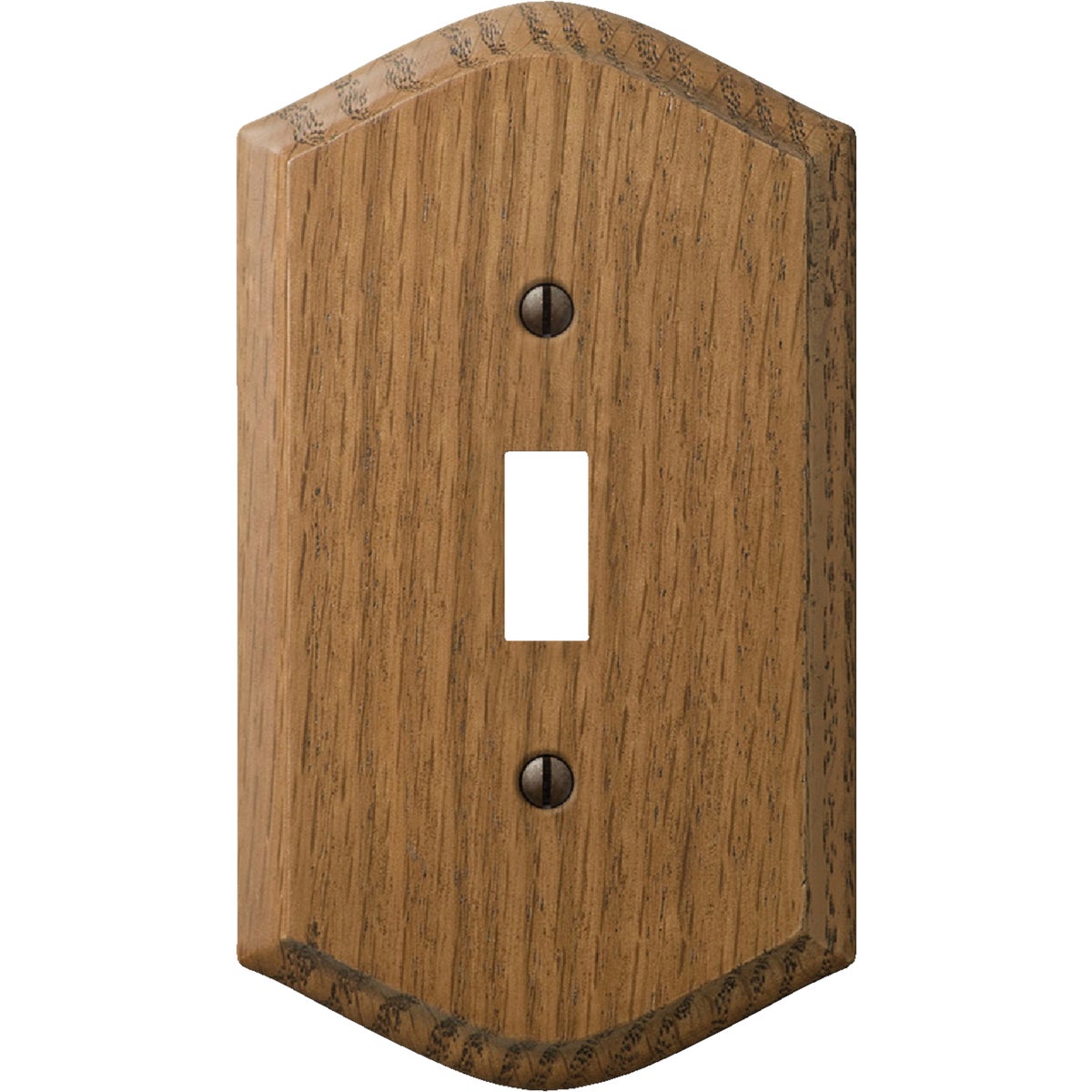 Amerelle Country 1-Gang Solid Oak Toggle Switch Wall Plate, Medium Oak Image 1