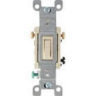 Leviton Quiet Grounded Toggle Light Almond 15A 3-Way Switch Image 1