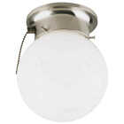 Canarm 6 In. Brushed Nickel Incandescent Flush Mount Ceiling Light Fixture with Pull Chain Image 1