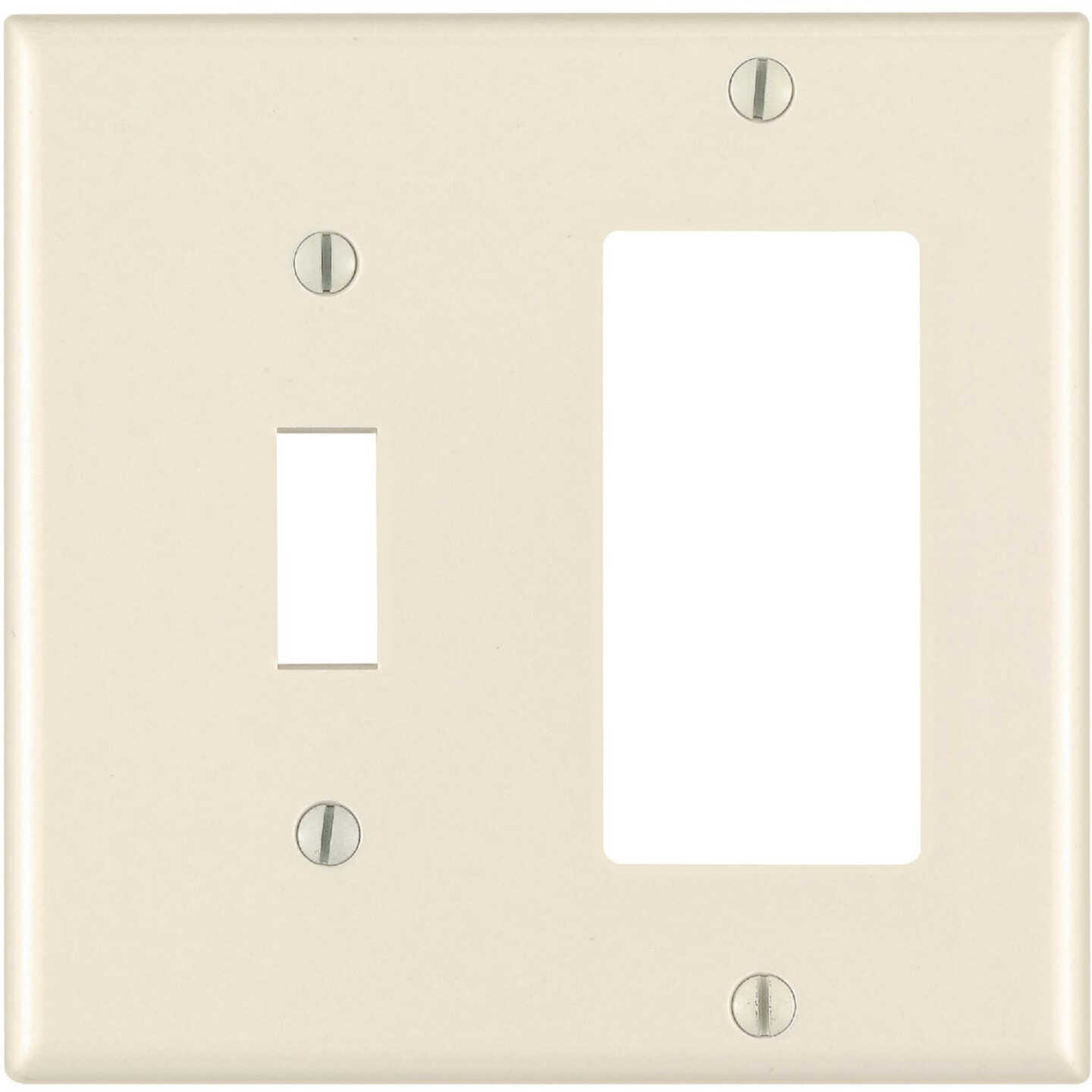 Leviton Decora 2-Gang Thermoset Single Toggle/Rocker Wall Plate, Light Almond Image 1