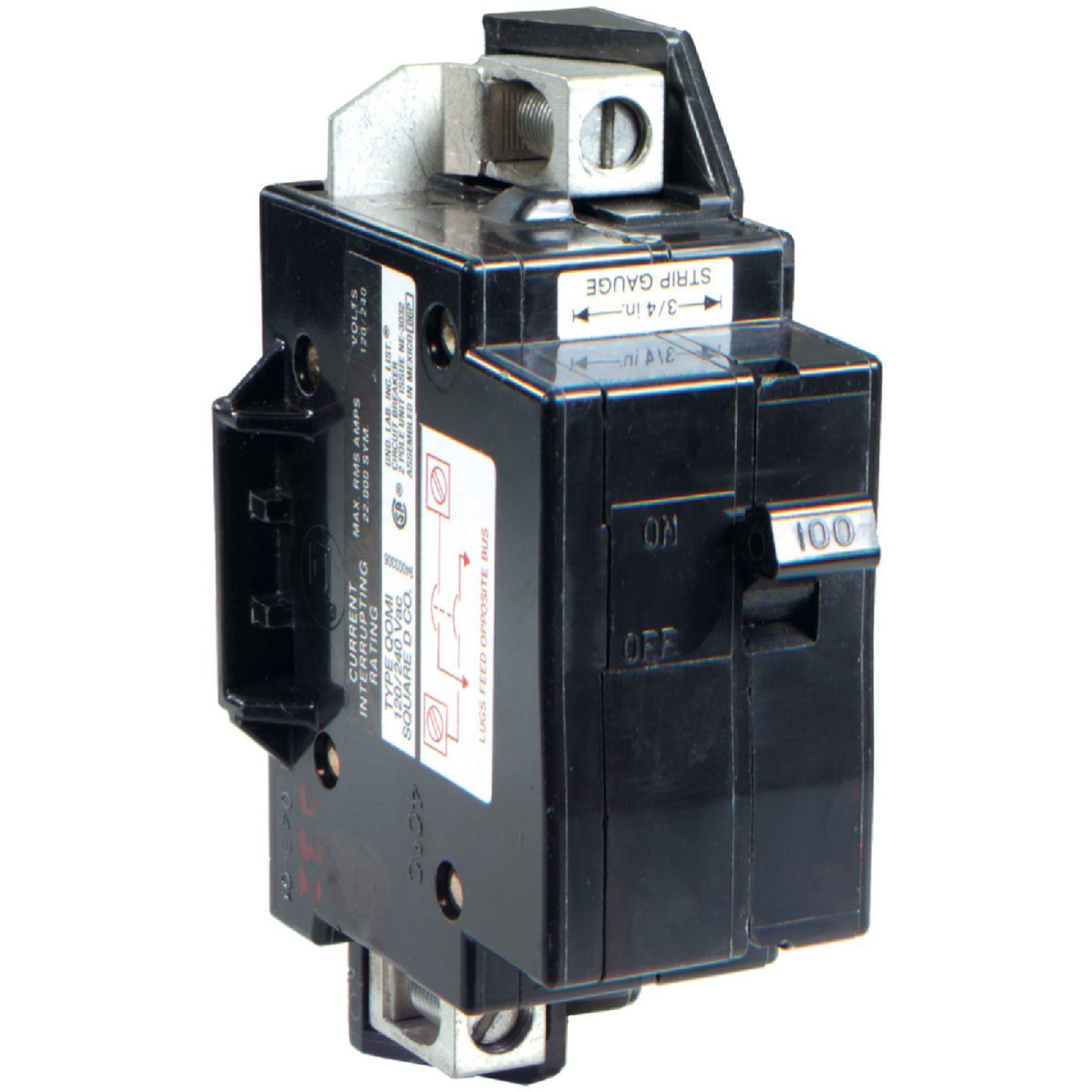 Square D QO 100A Double-Pole Standard Trip Main Breaker Image 1