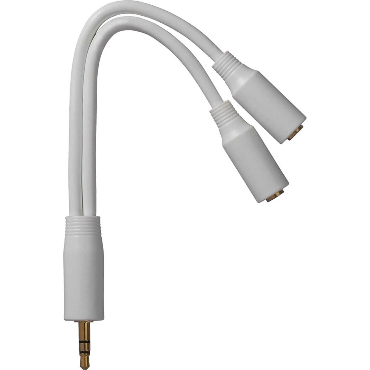 Jensen 3 In. White Y-Splitter Audio Cable Image 3