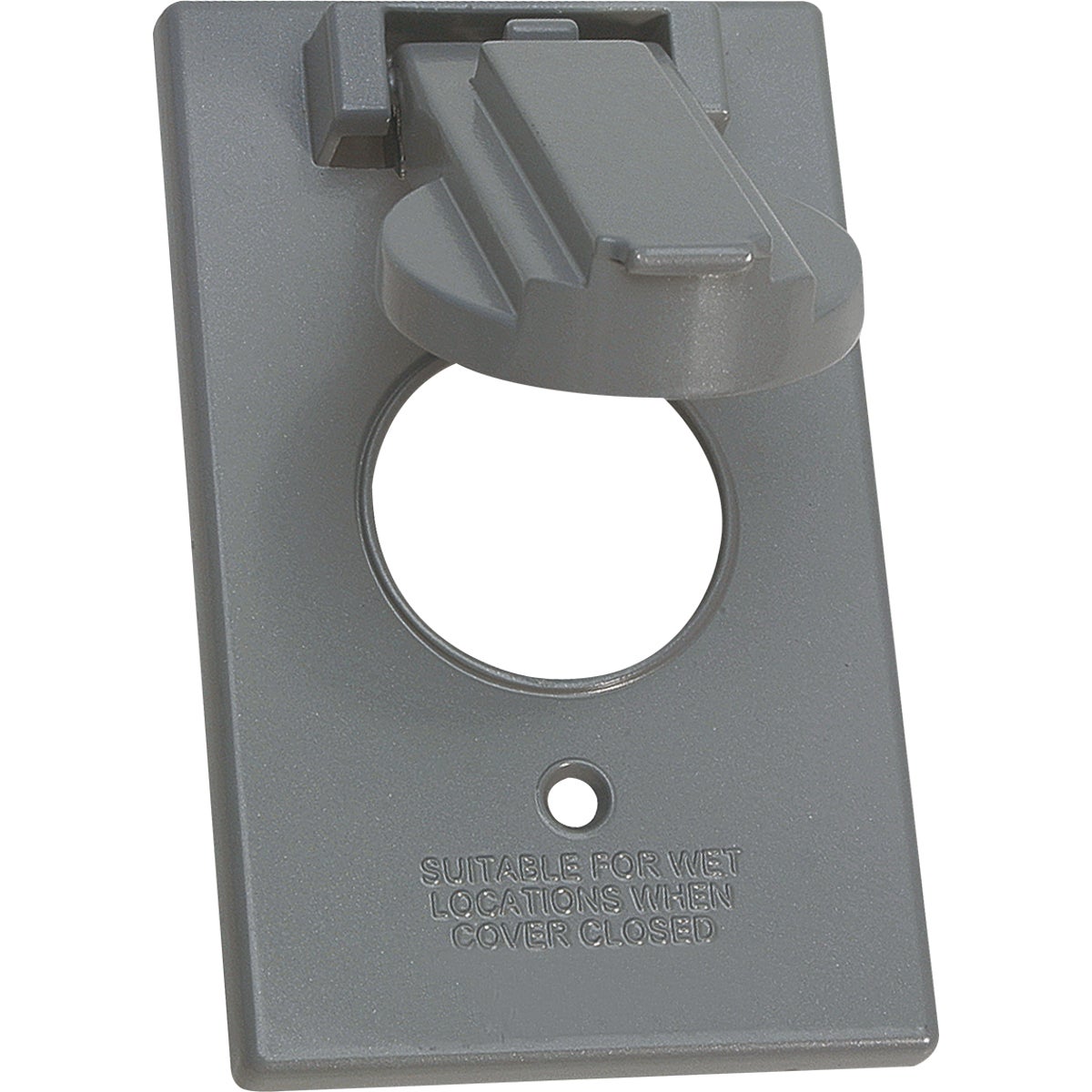 Southwire Single Gang 1.406 In. Dia. Gray Vertical Weatherproof Single Receptacle Cover