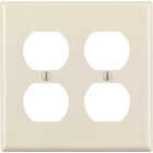 Leviton 2-Gang Smooth Plastic Outlet Wall Plate, Light Almond Image 1