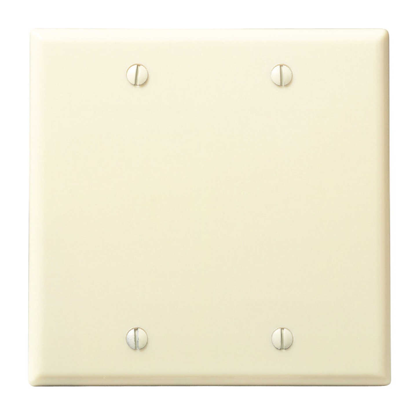 Leviton 2-Gang Standard Thermoset Blank Wall Plate, Ivory Image 1