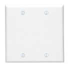 Leviton 2-Gang Standard Thermoset Blank Wall Plate, White Image 1
