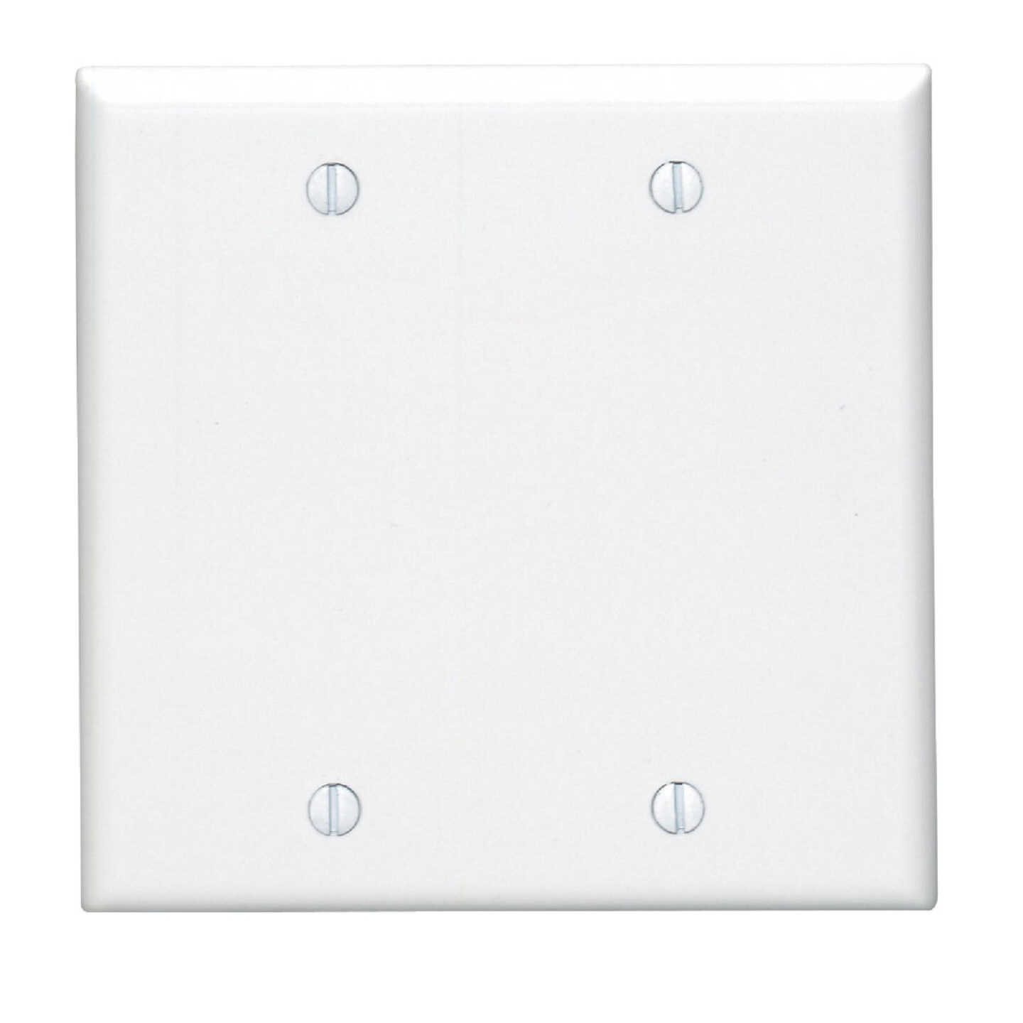 Leviton 2-Gang Standard Thermoset Blank Wall Plate, White Image 1