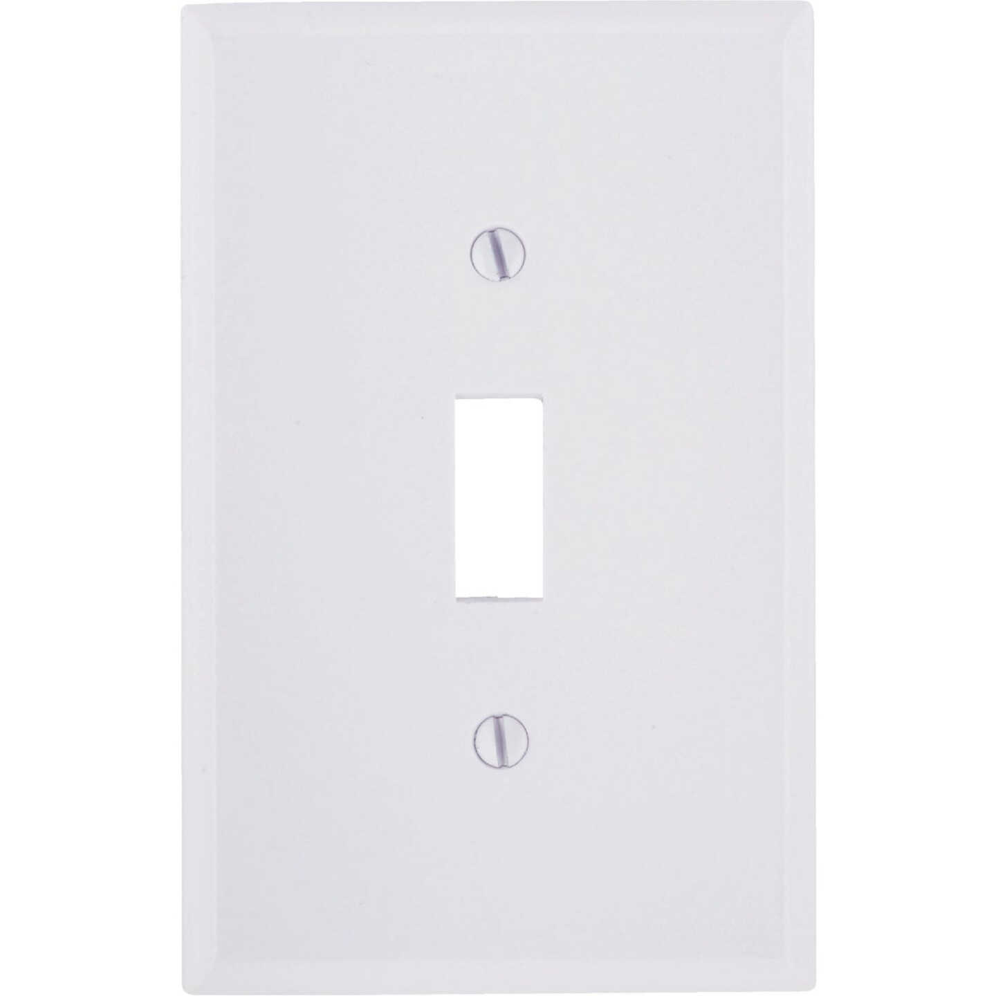 Leviton 1-Gang Smooth Plastic Mid-Way Toggle Switch Wall Plate, White Image 1