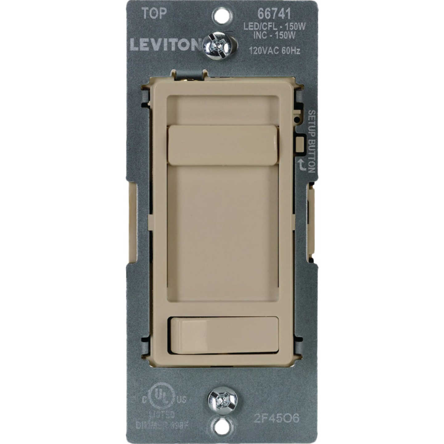 Leviton SureSlide LED/CFL Ivory Slide Dimmer Image 1