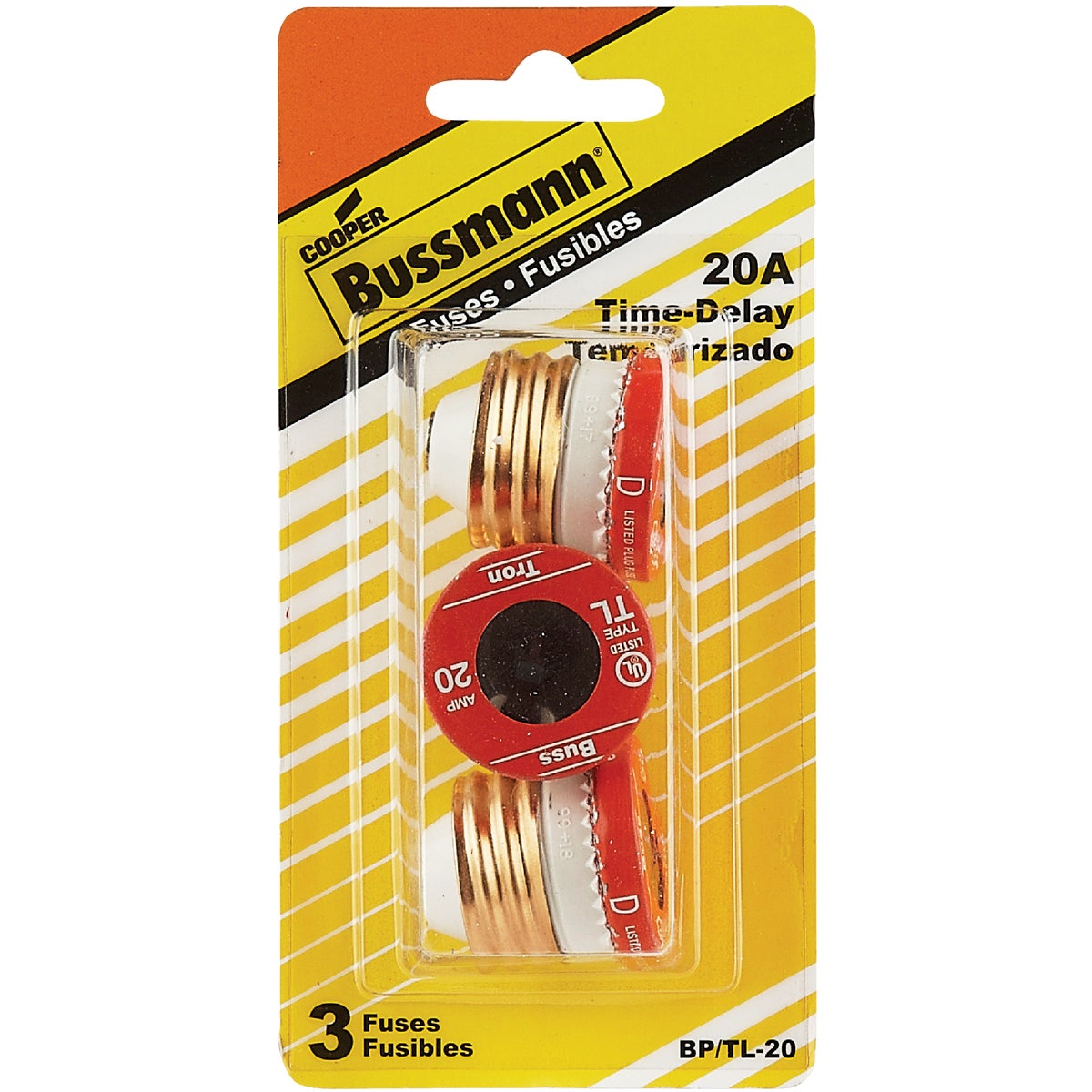 Bussmann 20A BP/TL Time-Delay Plug Fuse (3-Pack) Image 2