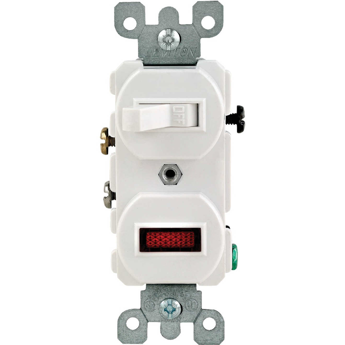 Leviton Heavy-Duty White 15A Switch & Pilot Light Image 1