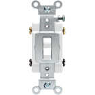 Leviton Toggle White 20A Grounded Quiet Double Pole Switch Image 1