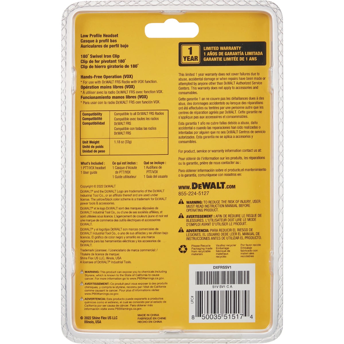 DEWALT Headset for DXFRS300 & DXFRS800 Walkie Talkie 2-Way Radios Image 5