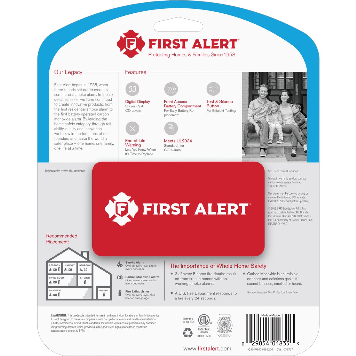 First Alert CO410 Battery Operated Electrochemical Digital Display Carbon Monoxide Alarm Image 2