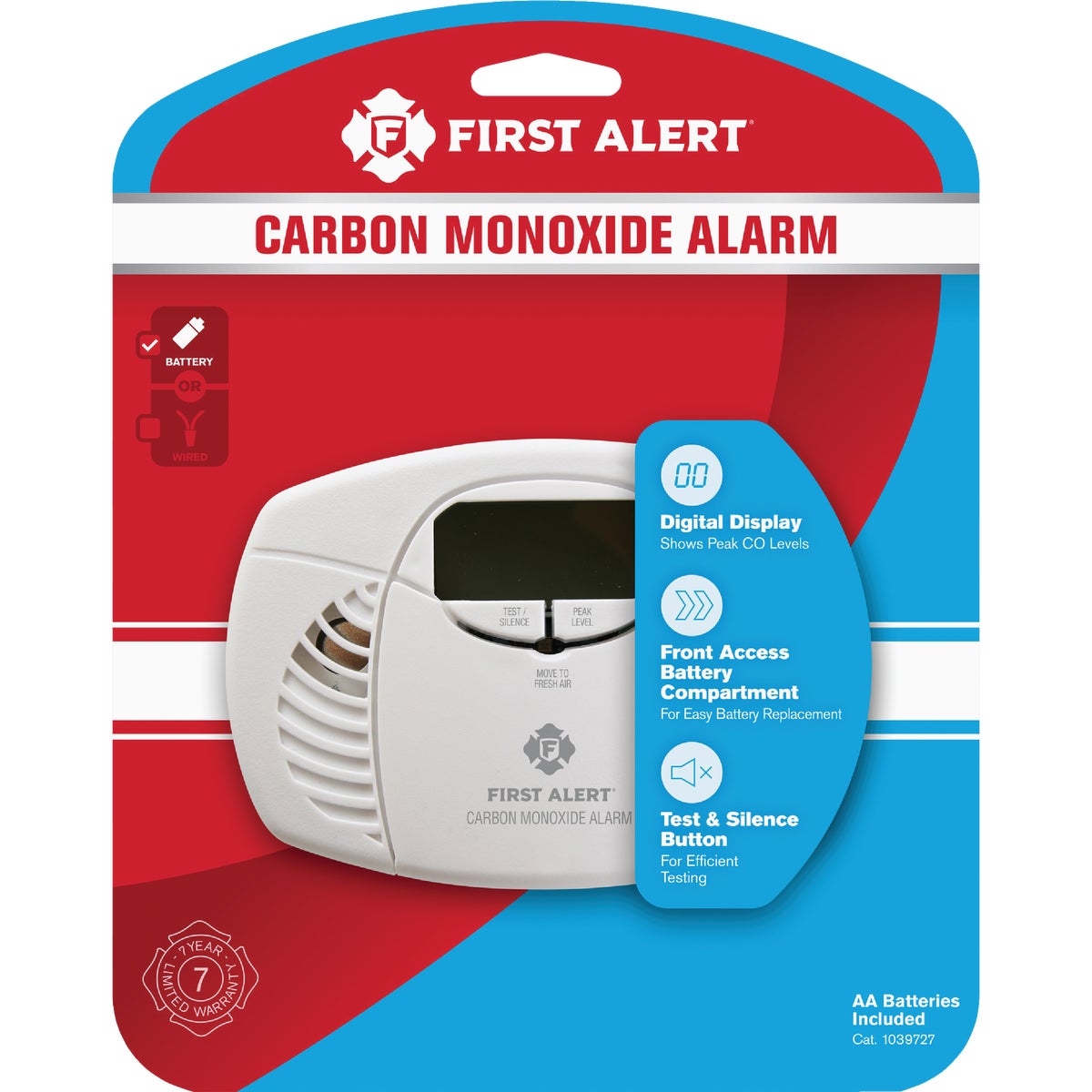 First Alert CO410 Battery Operated Electrochemical Digital Display Carbon Monoxide Alarm