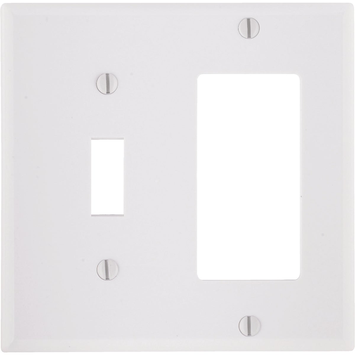 Leviton Decora 2-Gang Thermoset Single Toggle/Rocker Wall Plate, White Image 1