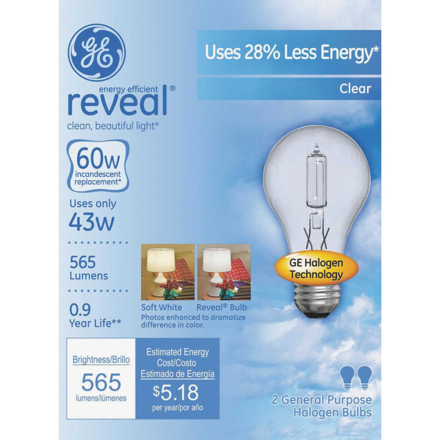 43W RVL CLR HALOGEN BULB Image 1