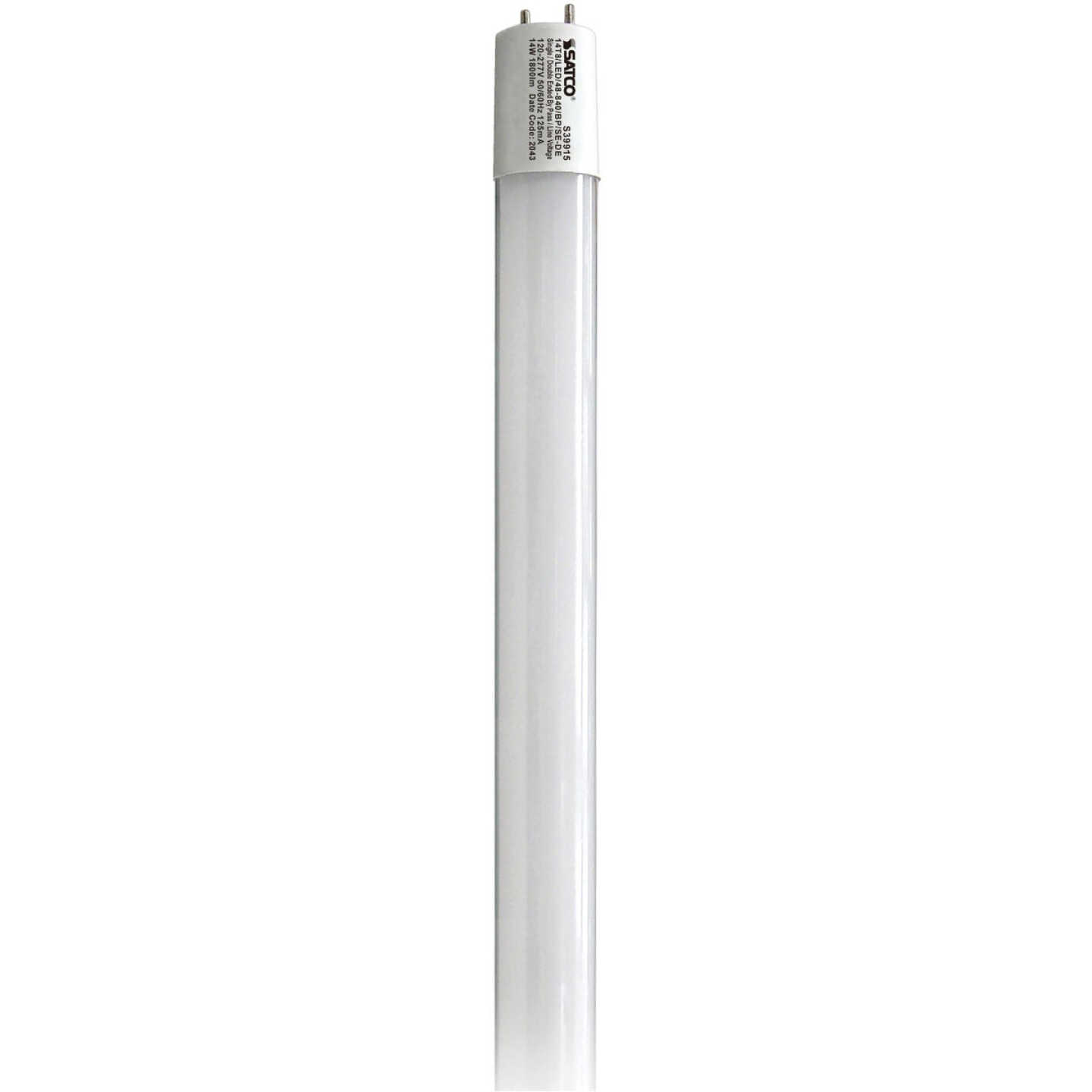 Satco 32W Equivalent 48 In. Cool White T8 Medium Bi-Pin Ballast Bypass DLC Listed LED Tube Light Bulb Image 1