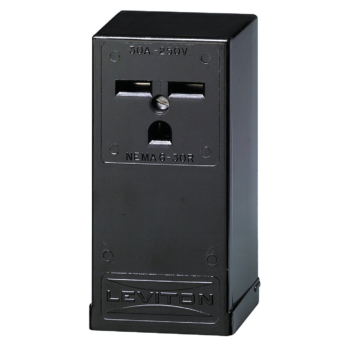 Leviton 30A Surface Mount Black 6-30R Power Outlet Image 2