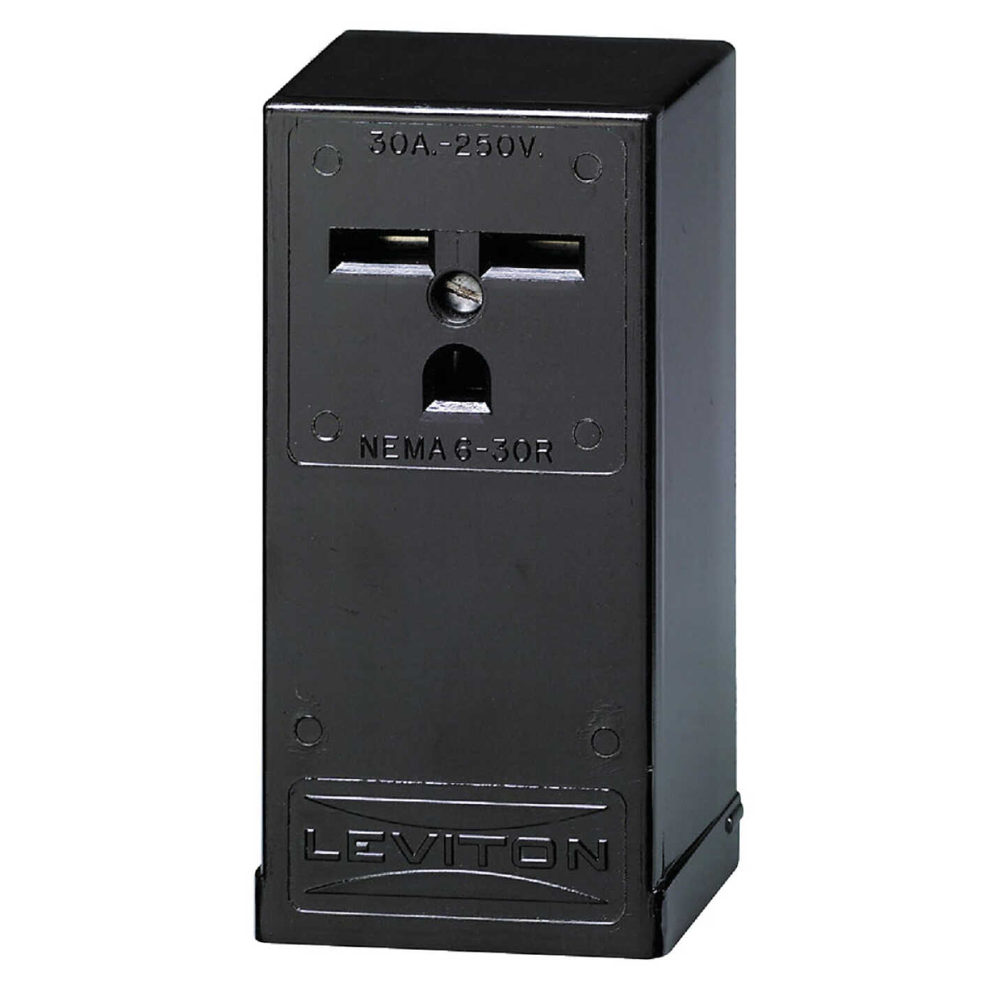 Leviton 30A Surface Mount Black 6-30R Power Outlet Image 2