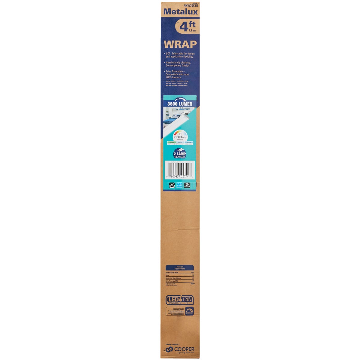 Metalux 4 Ft. Low Profile LED Wraparound Ceiling Light with Selectable Lumens & CCT Image 3