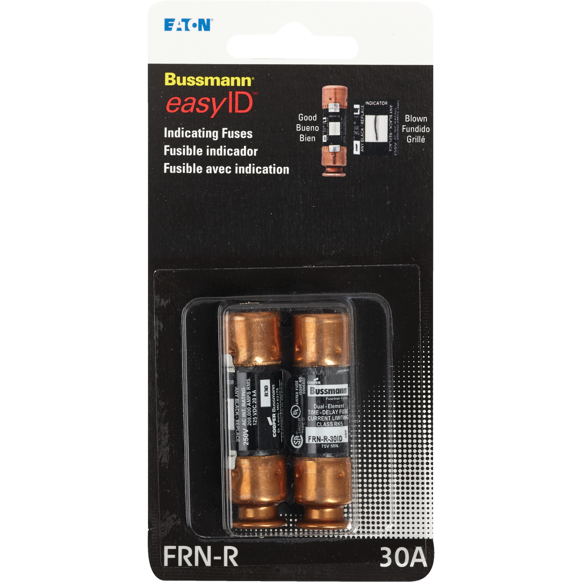 Bussmann 30A FRN-R Cartridge Heavy-Duty Time Delay Cartridge Fuse (2-Pack) Image 2