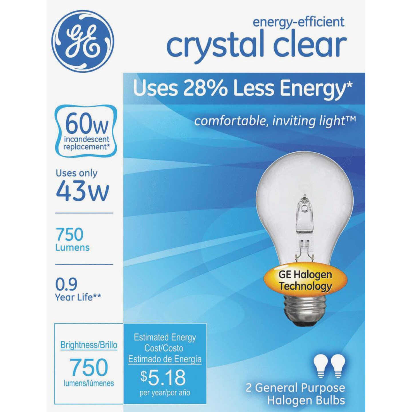 43W CLR MED HALOGEN BULB Image 1