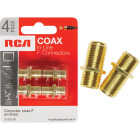 RCA In-Line Feed-Through Coax Connector (4-Pack) Image 1