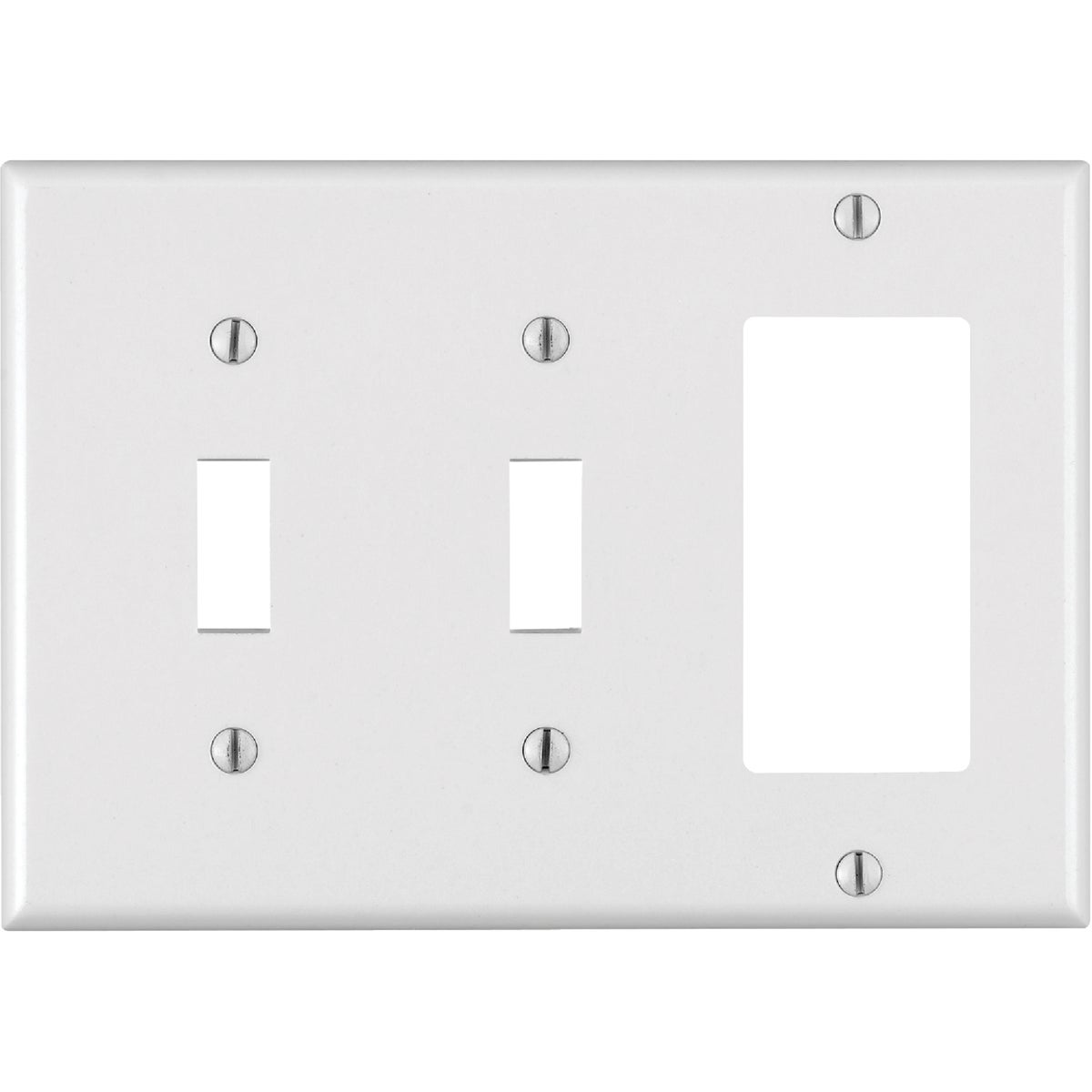 Leviton Decora 3-Gang Thermoset 2-Toggle/Rocker Wall Plate, White Image 1
