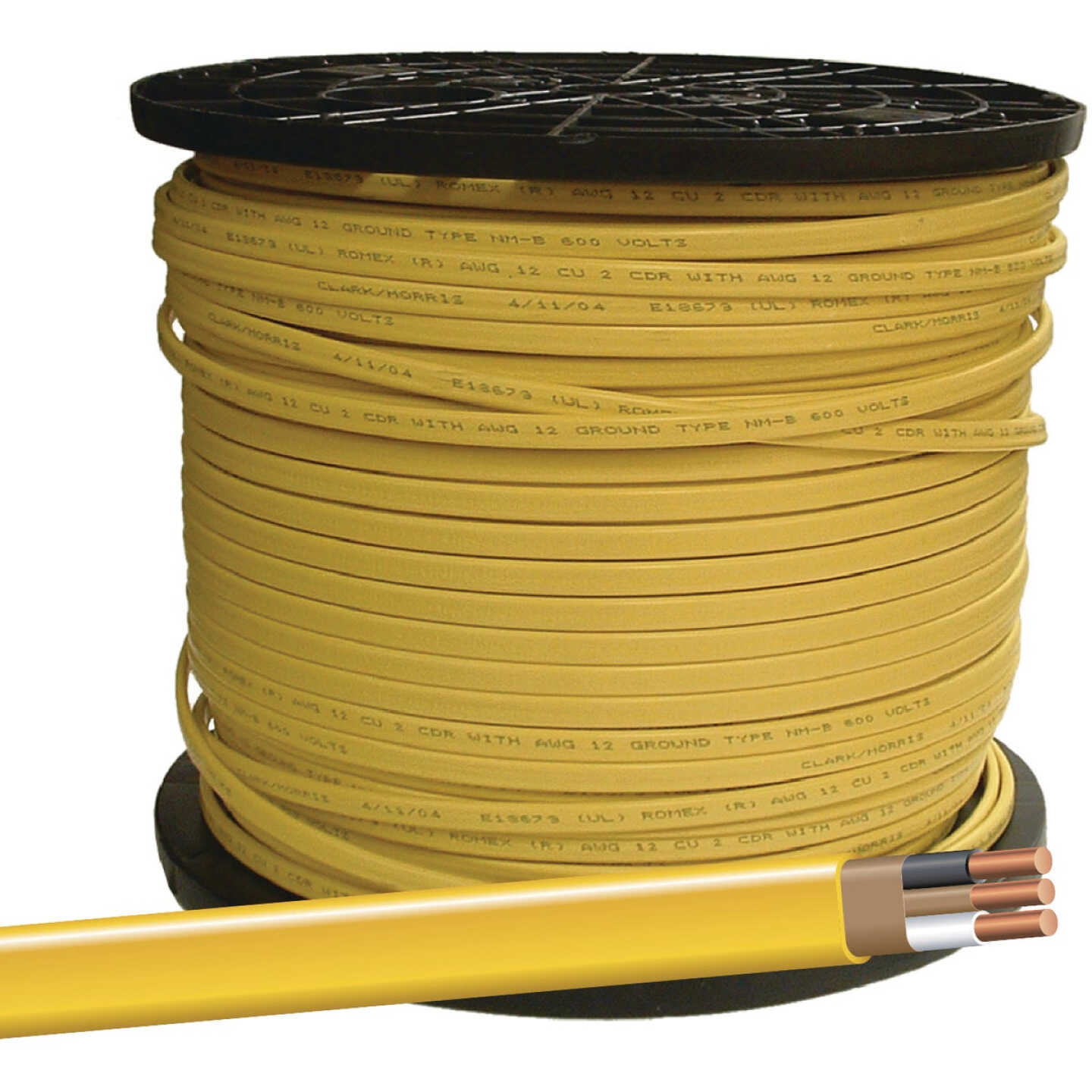 Romex 400 Ft. 12/2 Solid Yellow NMW/G Electrical Wire Image 1