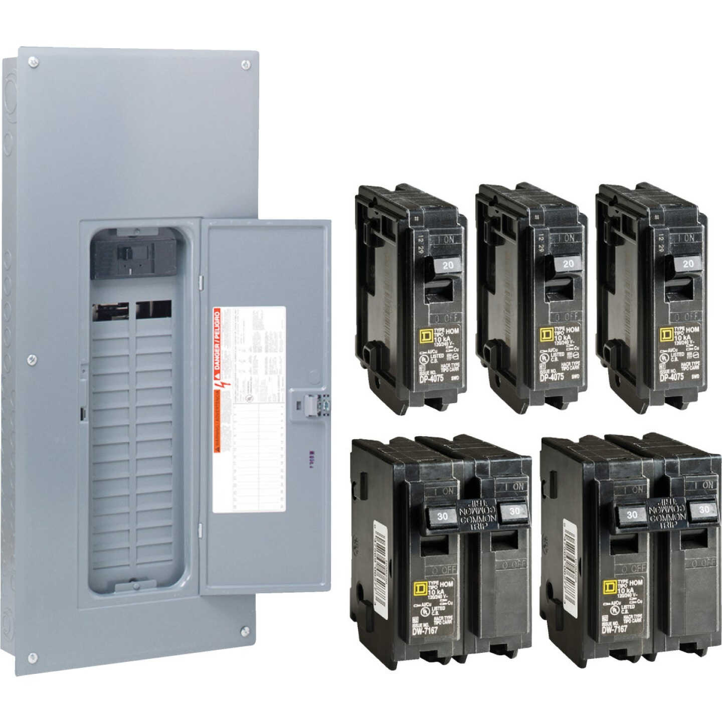 Square D Homeline 200A 30-Space 60-Circuit Indoor Value Pack Main Breaker Plug-on Neutral Load Center Image 1