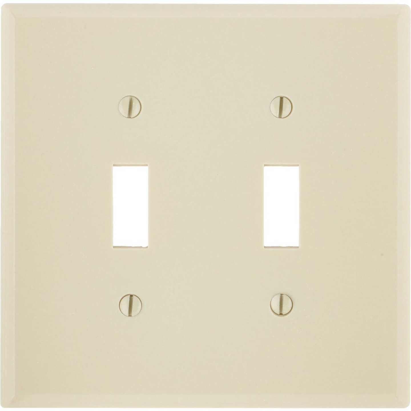 Leviton 2-Gang Plastic Toggle Switch Wall Plate, Ivory Image 1
