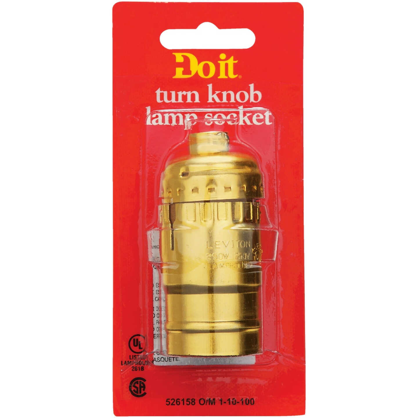 Do it Turn-Knob Medium Base Brass Lamp Socket Image 2