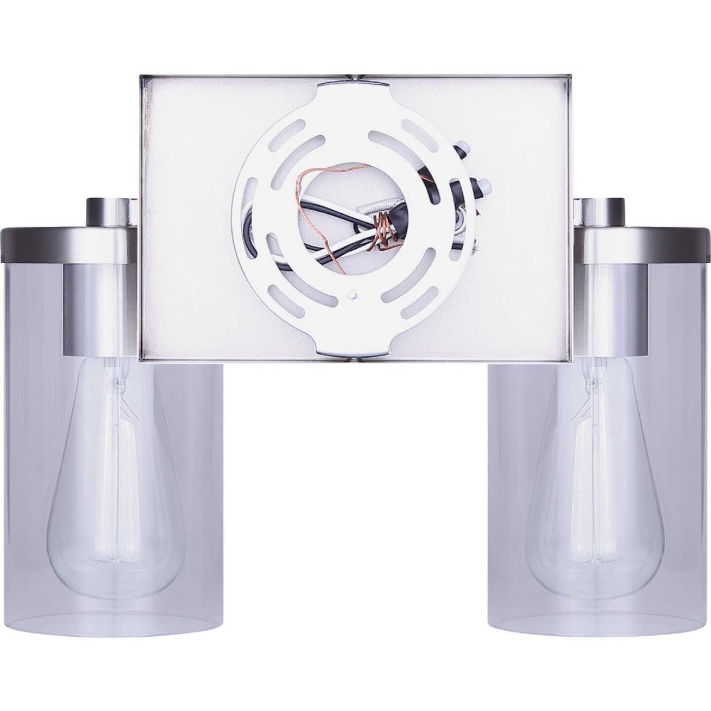 Canarm Britton 2-Light Brushed Nickel Vanity Bath Light Fixture, Clear Glass Image 4