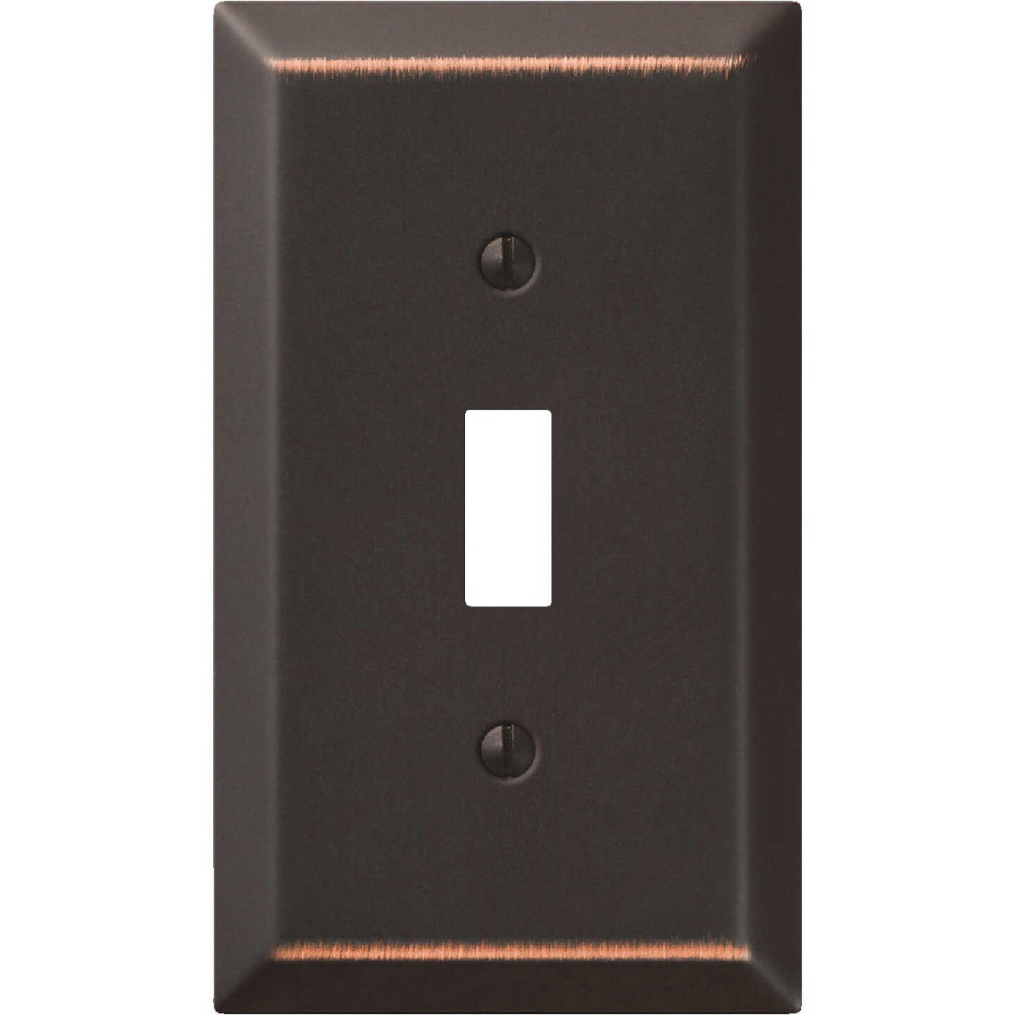 Amerelle 1-Gang Stamped Steel Toggle Switch Wall Plate, Aged Bronze Image 1