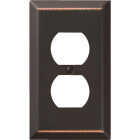 Amerelle 1-Gang Stamped Steel Outlet Wall Plate, Aged Bronze Image 1