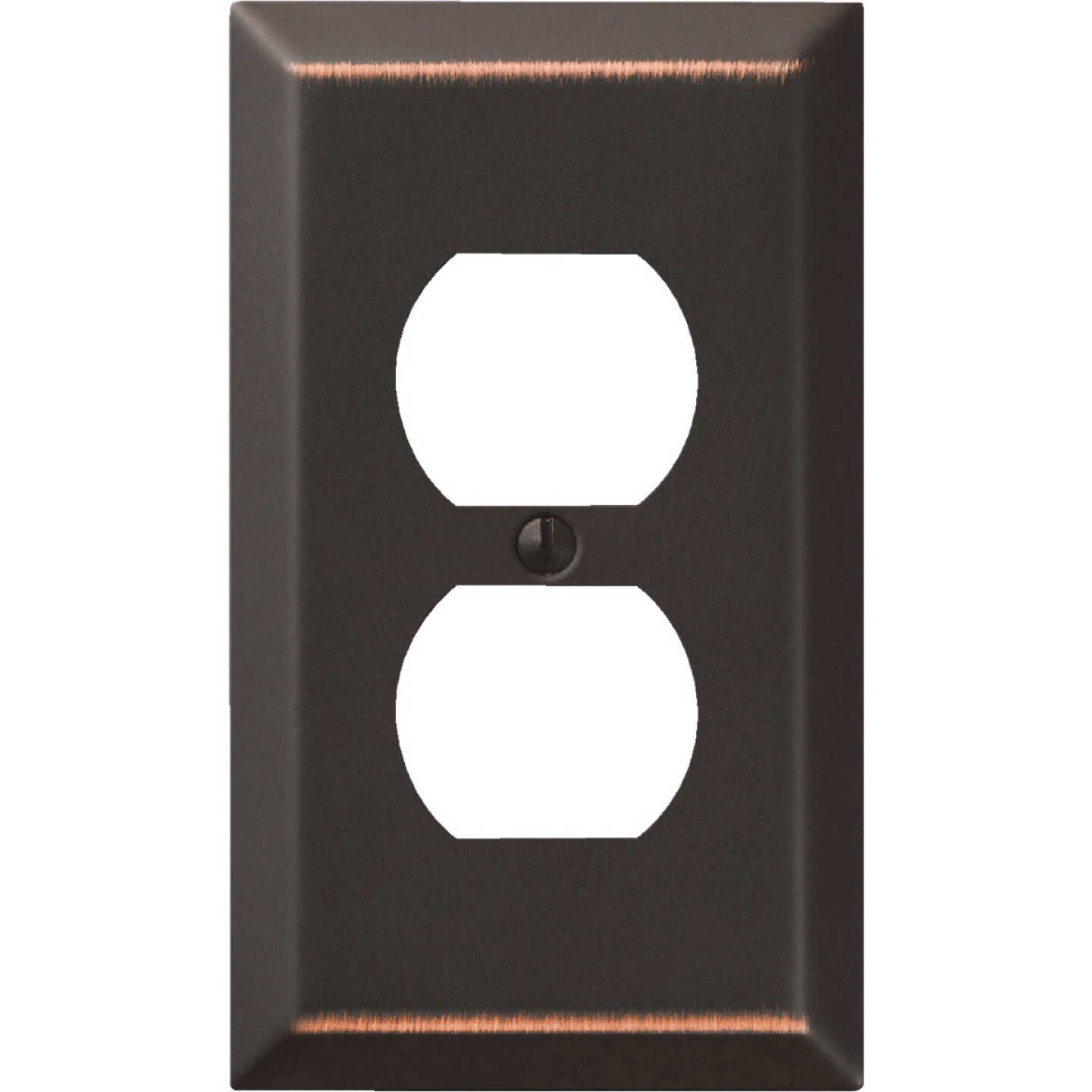 Amerelle 1-Gang Stamped Steel Outlet Wall Plate, Aged Bronze Image 1