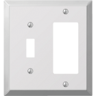 Amerelle 2-Gang Stamped Steel Single Toggle/Rocker Wall Plate, Polished Chrome Image 1