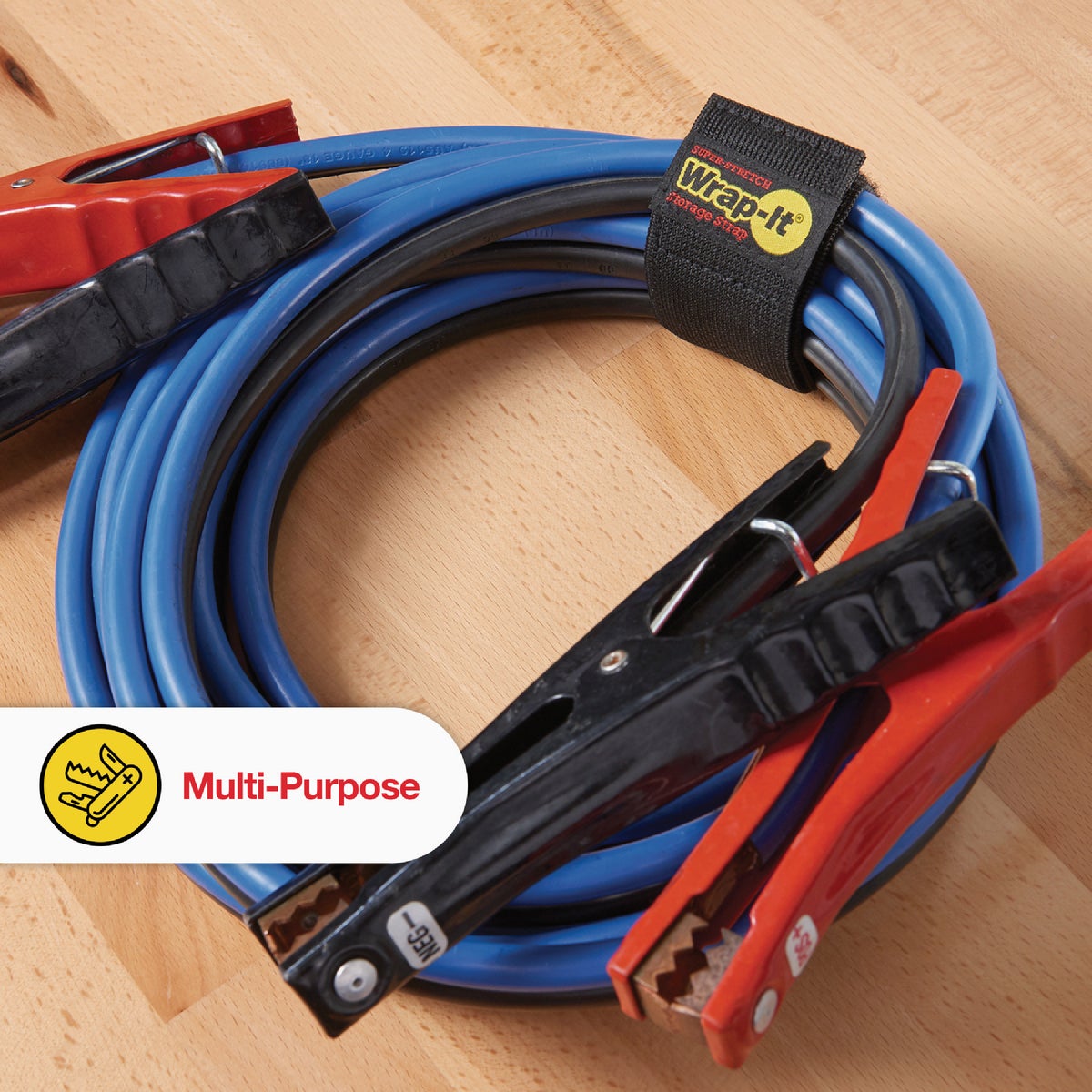 Wrap-It Storage Super-Stretch 12 In. x 2 In. Elastic Hook & Loop Cinch Straps (4-Pack) Image 3