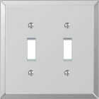 Amerelle 2-Gang Acrylic Beveled Mirror Toggle Switch Wall Plate Image 1